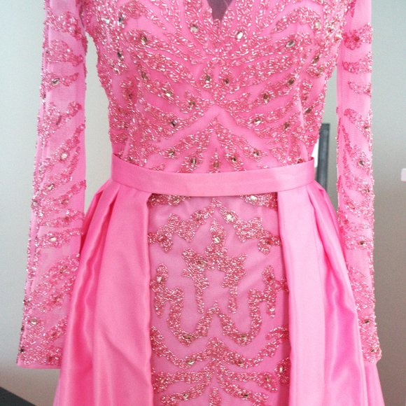 Custom Made Long Sleeve Beaded Overskirt - Picture 7 of 12